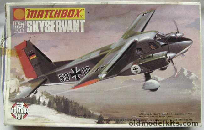Matchbox 1/72 Dornier Do-28 Skyservant - Federal German Navy Kiel or Swedish Red Cross Biafra Nigeria 1969, PK107 plastic model kit
